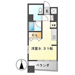 シャトー&ホテル名駅南2nd ワンルームの間取図画像