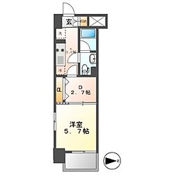 ブランシエスタ泉 1DKの間取図画像