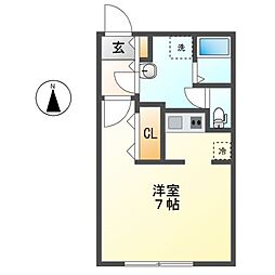 クレストタップ名古屋ウエスト 1Kの間取図画像