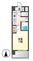 パークフラッツ金山 1Kの間取図画像