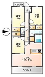 グラン・アベニュー名駅南 3LDKの間取図画像