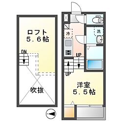 ハーモニーテラスインディゴライト 1Kの間取図画像