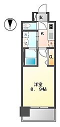 ステージグランデ山王 1Kの間取図画像