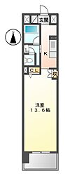 カスタリア伏見 ワンルームの間取図画像