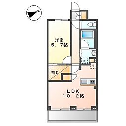 シーズンフラッツ今池NORTH 1LDKの間取図画像