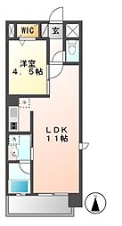 RESIDIA白壁 1LDKの間取図画像