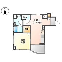メゾン・ヴェルメイユ2 1LDKの間取図画像