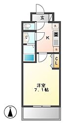 プレサンス桜通ベルノ 1Kの間取図画像