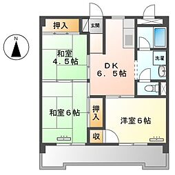 シャトー丸の内 3DKの間取図画像