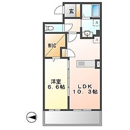 JMF-Residence名駅南 1LDKの間取図画像