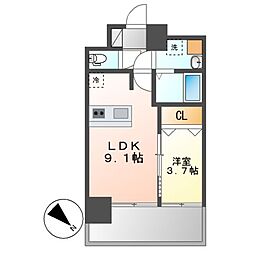 プレサンス上前津ディアシス 1LDKの間取図画像