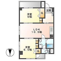 メゾン白川 2LDKの間取図画像