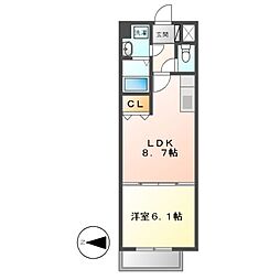 HF名駅北レジデンスWEST 1LDKの間取図画像
