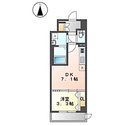 プレイズシード名城公園 1DKの間取図画像