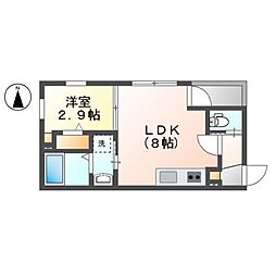 メイクス志賀本通 1LDKの間取図画像