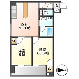 ガーディアン千代田 2DKの間取図画像