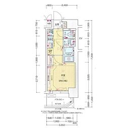 プレリス浅間町フォルテラ 1Kの間取図画像