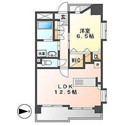ラクラーレ大曽根 1LDKの間取図画像