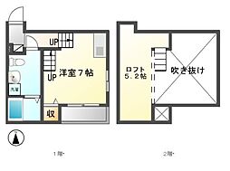 エスポワール車道 ワンルームの間取図画像