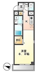 丸の内エンブルコート 1Kの間取図画像