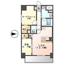ディセントラフルーリ 1SLDKの間取図画像