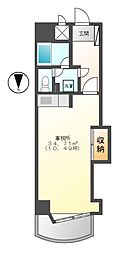 秋月ハイツ ワンルームの間取図画像