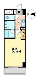 BSRESIDENCESAKAE 1Kの間取図画像