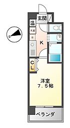 グランカーサ千代田 1Kの間取図画像