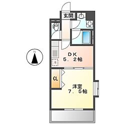メゾンドエタリテ 1DKの間取図画像