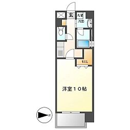 エルスタンザ栄南 1Kの間取図画像