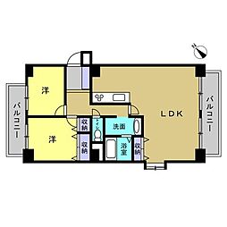 上柳橋ハイタウン 2LDKの間取り