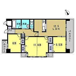 ライオンズマンション呉中央公園 3LDKの間取り
