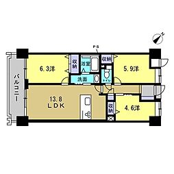 ローレルコートアネスト光南 3LDKの間取図画像