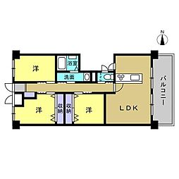 ライオンズマンション古江ガーデン 3LDKの間取図画像