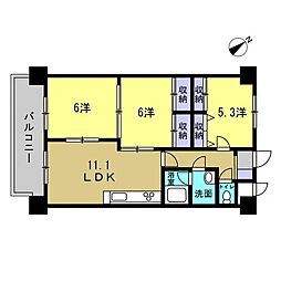 パルハイツ広 3LDKの間取図画像