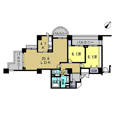 間取り Acityタワーズウエスト・タワー棟 12階/-