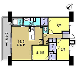 サーパス阿賀駅前 3LDKの間取図画像