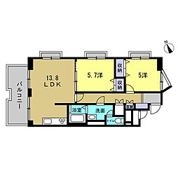 メゾン上幟町 2LDKの間取図画像