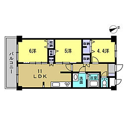 パラッシオ国泰寺 3LDKの間取図画像