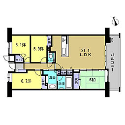 フローレンス光町グランドアーク 4LDKの間取図画像