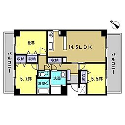 ポレスター呉中央 3LDKの間取図画像