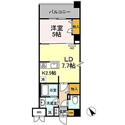 西武新宿線 新井薬師前駅 徒歩4分の賃貸マンション 3階1LDKの間取り