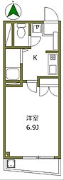 京王井の頭線 久我山駅 徒歩11分の賃貸マンション 3階1Kの間取り