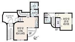 JR総武線 東中野駅 徒歩9分の賃貸マンション 2階1LDKの間取り