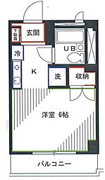 東京メトロ丸ノ内線 方南町駅 徒歩3分の賃貸マンション 1階1Kの間取り