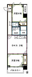東京メトロ丸ノ内線 中野富士見町駅 徒歩8分の賃貸マンション 6階2DKの間取り