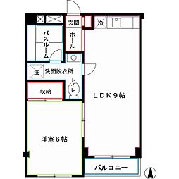 JR中央本線 荻窪駅 徒歩12分の賃貸マンション 3階1LDKの間取り