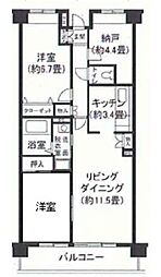 JR総武線 中野駅 徒歩12分の賃貸マンション 1階2SLDKの間取り