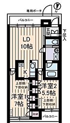 ドルフイースト 2LDKの間取図画像