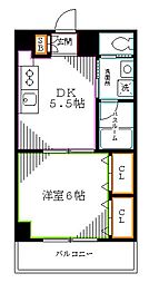 クレセール相生 1DKの間取図画像